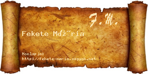 Fekete Mária névjegykártya