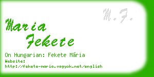 maria fekete business card